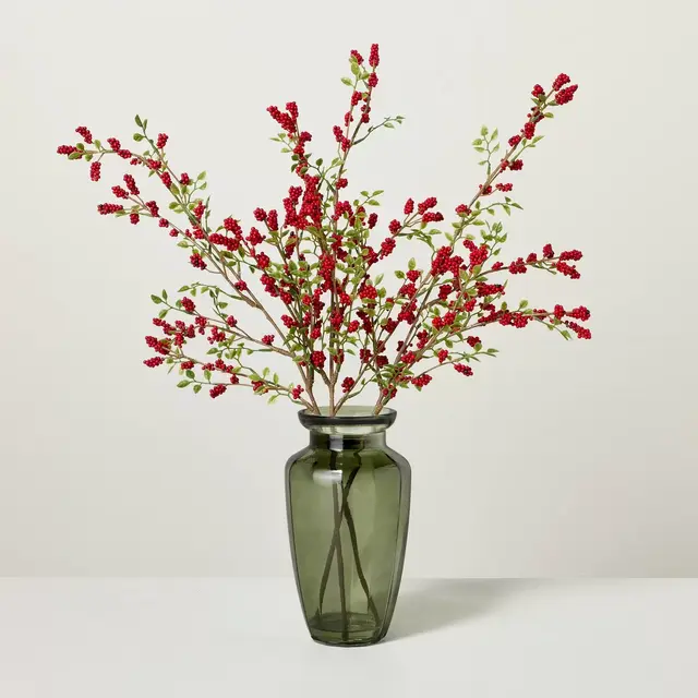 21.5 Faux Winterberry Stems Christmas Arrangement - Hearth & Hand™ with Magnolia