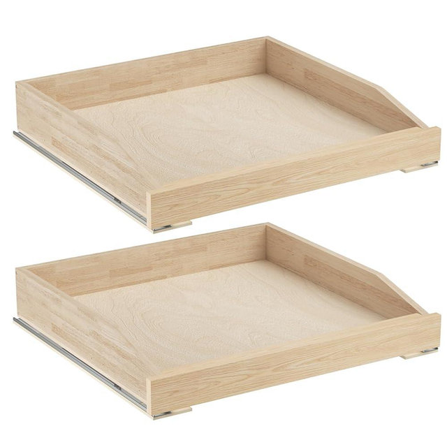 ROOMTEC Pull Out Cabinet Organizer with Soft Close, 22-1/2" W x 21" D, Pull Out Cabinet Drawer for Kitchen cabinets, Pull Out Cabinet Shelf, Finished, Bottom Assembly, 2PCS