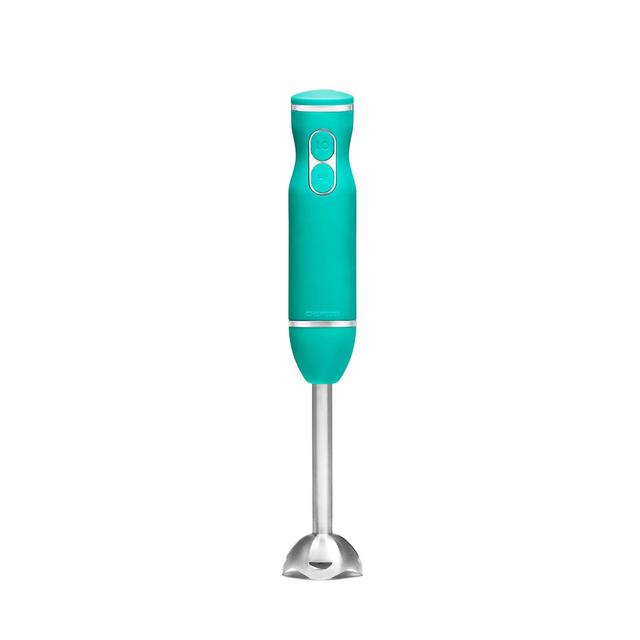Chefman 300 Watt 2-Speed Hand Blender with Silk Touch Finish and Color Chrome - Turquoise