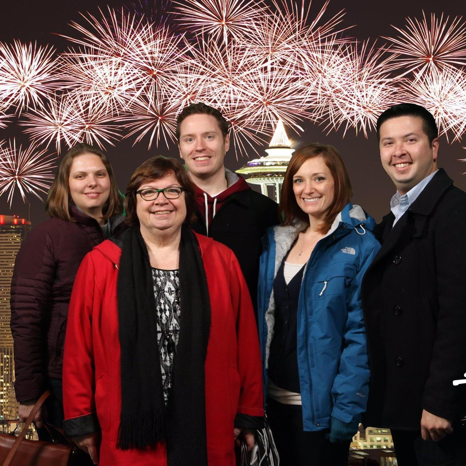 With Molly, Janet, and Eric at the Space Needle. January 2015.