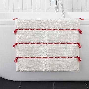 Organic Tassel Stripe Bath Mat
