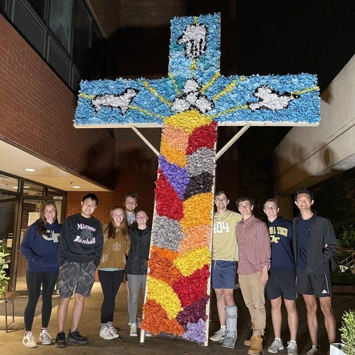 First photo that we're in together! We were doing an activity for Georgia Tech homecoming.