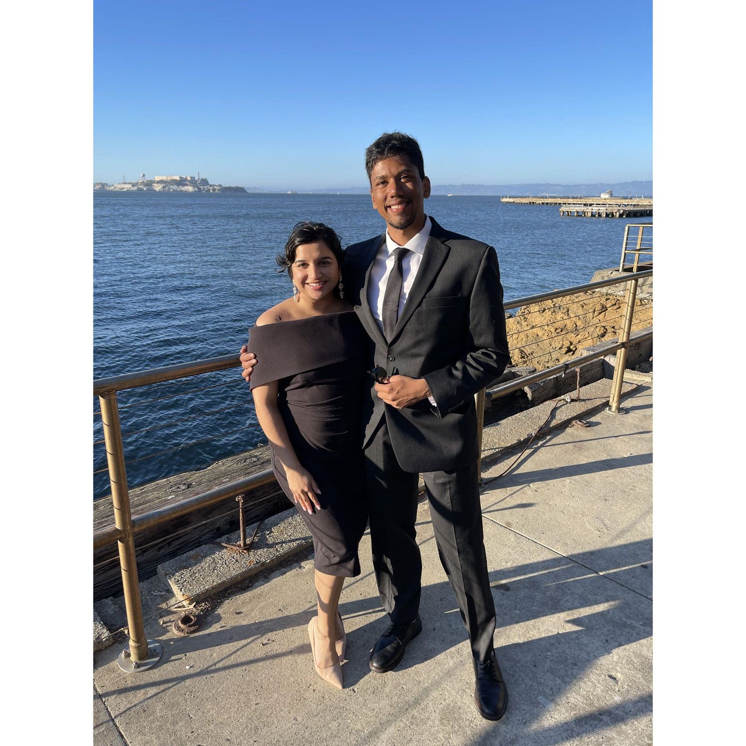 Dressed to the nines for a close friend's wedding.