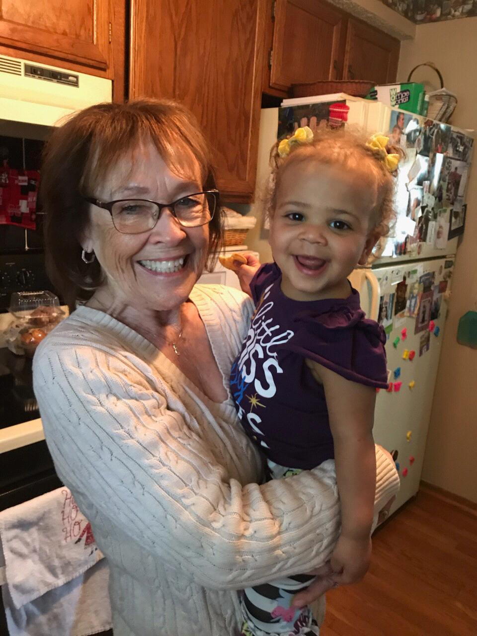 The first time Jayla and Great-Nana Dode met