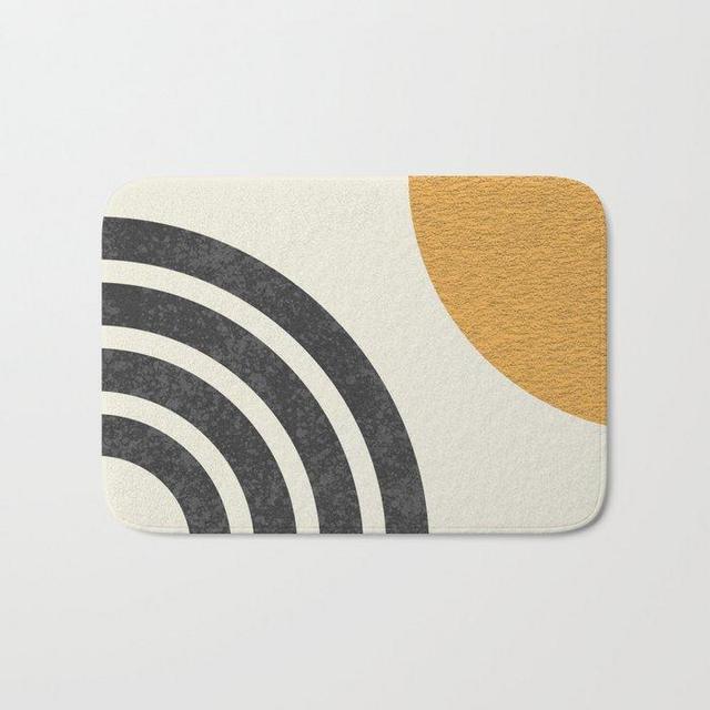 Mid century modern Sun & Rainbow Bath Mat