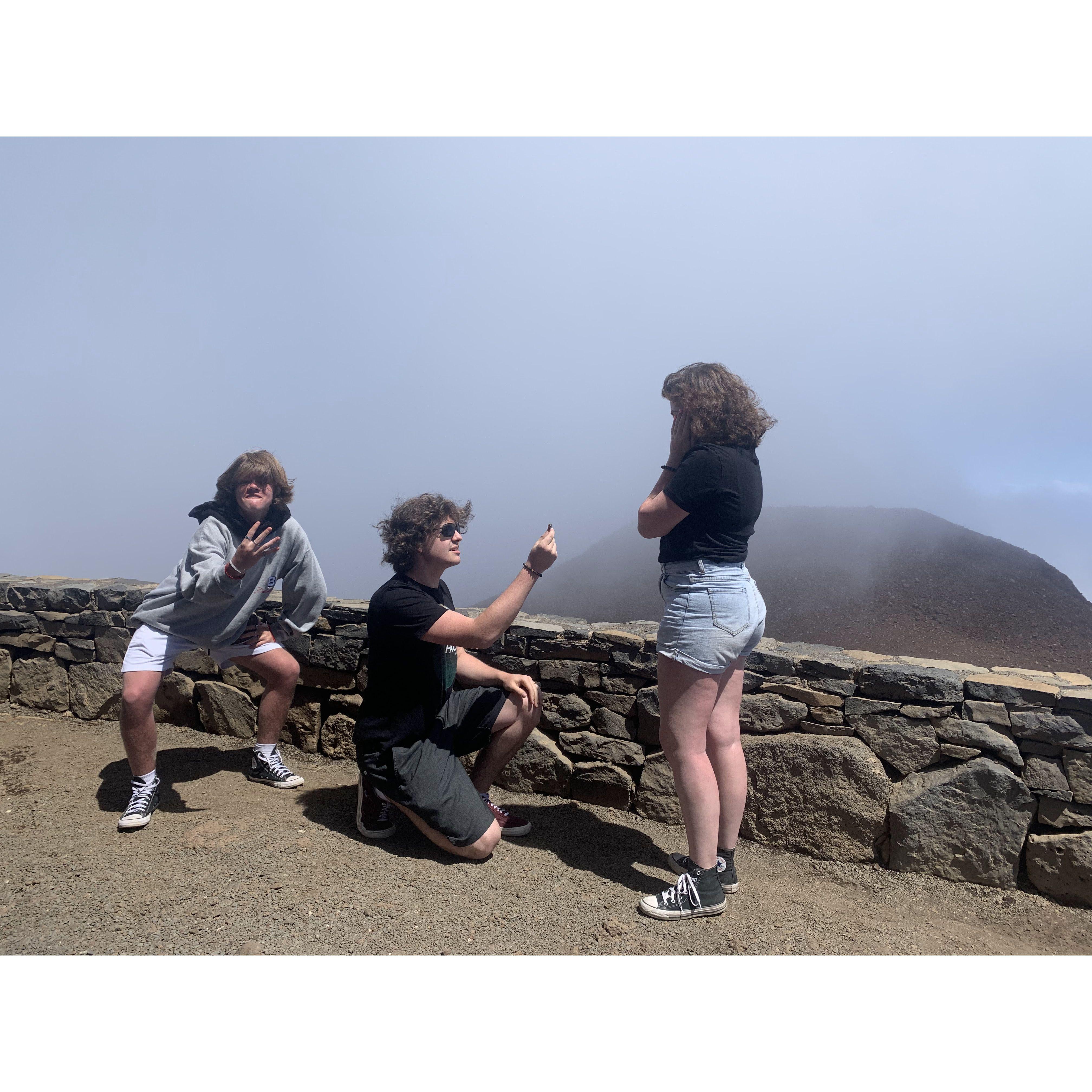 We did a fake proposal at the top of the Volcano because you just cannot pass up a chance for proposal photos like this in Hawaii