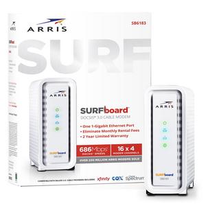 ARRIS SURFboard SB6183 Modem 16x4 Docsis 3.0 Cable Modem- Retail Packaging- White