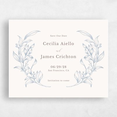 Powder Blue Wedding Save the Date - Merriott Landscape
