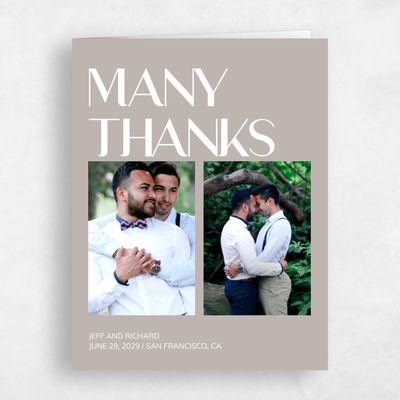 Greige, Beige Wedding Thank You - Millsboro Multiphoto