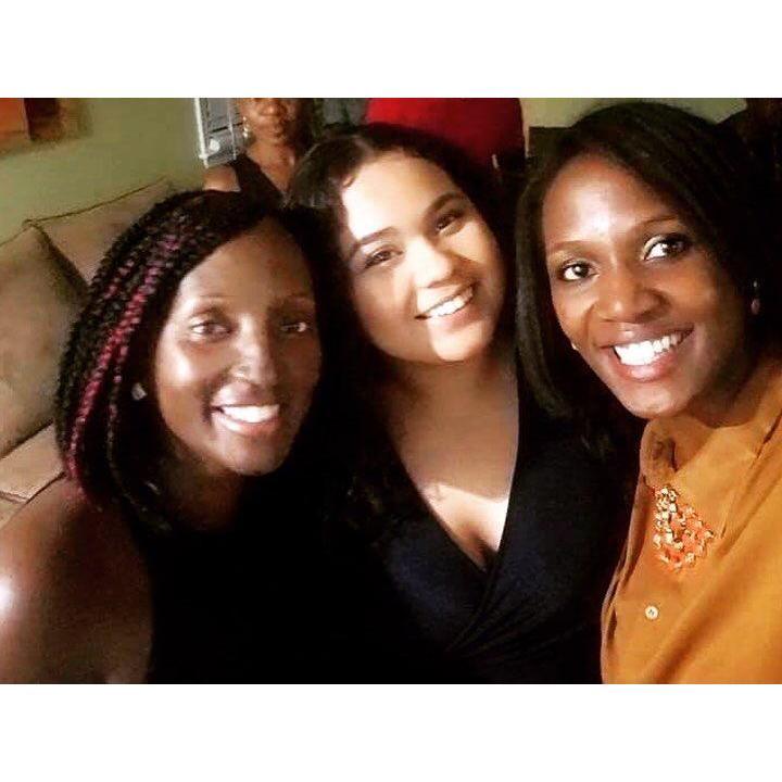 Nellee, Jackie, and Maria celebrating Maria's birthday.