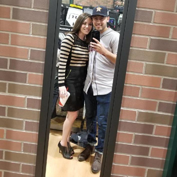 Shopping for Astros gear during lunch - he bought Trenton a beautiful Astros hoodie this day. :)