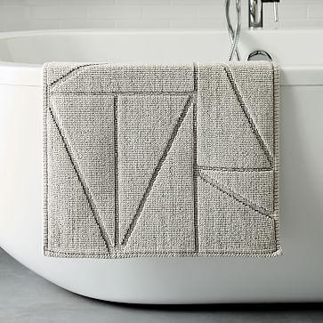 Organic Triangle Sculpted Bath Mat - Gray Sky