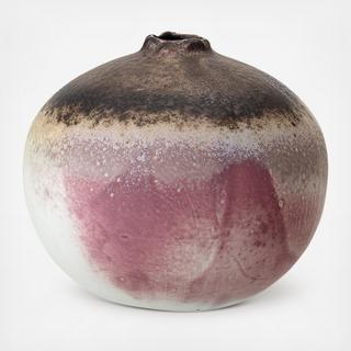 Round Stoneware Reactive Glaze Vase