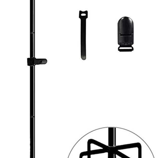 Koutemie 49 Inch Extra Tall Garden Flag Stand Holder Pole with 5 Prong Bases for 12 x 18 Outside Fall Yard Flags Décor, Matte Black