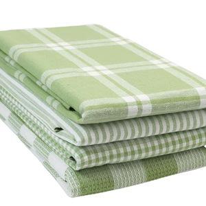 Linen Cotton Kitchen Towels Set of 4 – Sage Green
