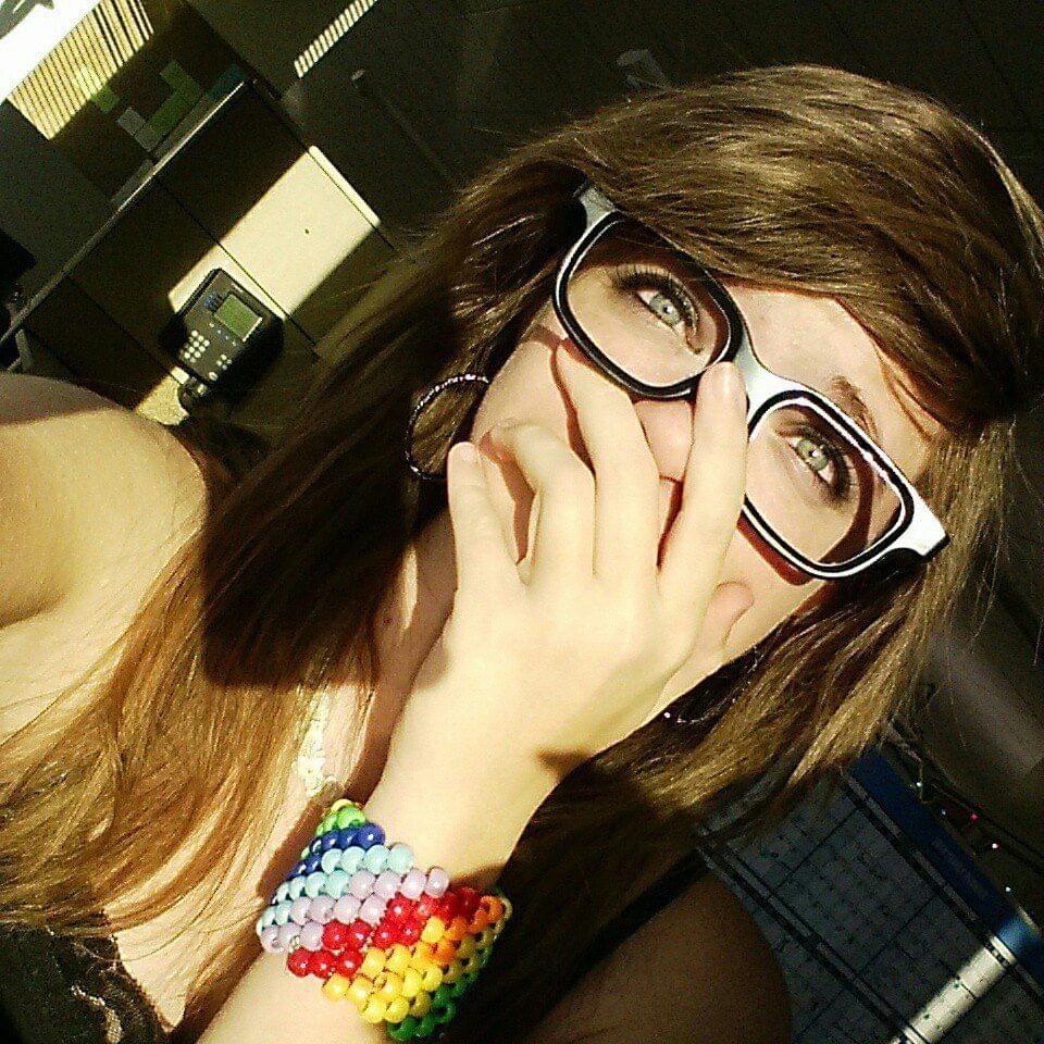 Oh she thinks she's cool. But look at her eyes!