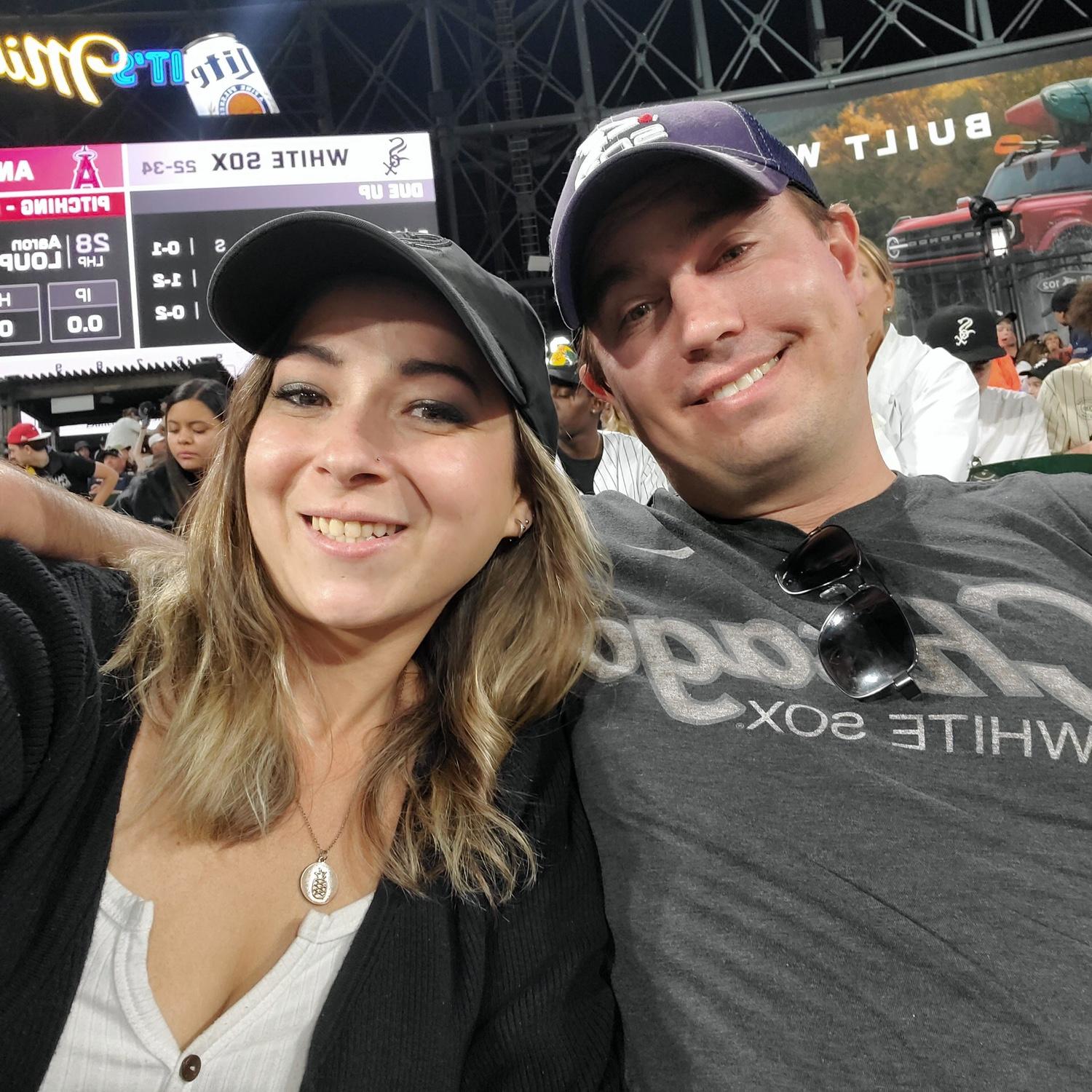 Go Sox! Jon is always the first to know when White Sox tickets go on sale and Sarah gets a discount on tickets through her school! That's a win!