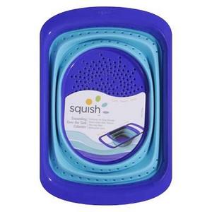 Squish 6 Quart Plastic Expandable Colander - Blue