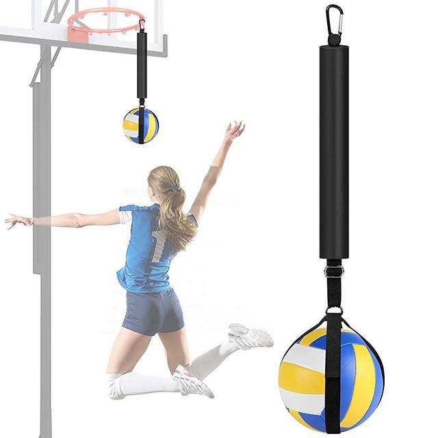 TOBWOLF Volleyball Spike Trainer, Volleyball Spike Training System for Basketball Hoop, Adjustable Volleyball Equipment Training Aid Improves Serving, Jumping, Arm Swing Mechanics and Spiking Power