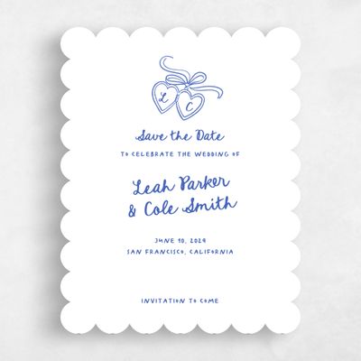 Blue Wedding Save the Date - Gilda Portrait