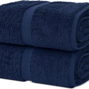 Chakir Turkish Linens, 100% Cotton Premium Quality Turkish Bath Sheets (35''x70'' Large Bath Sheet Towels - Navy)