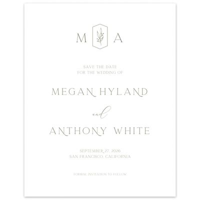 White Wedding Digital Save the Date - Eldridge Portrait