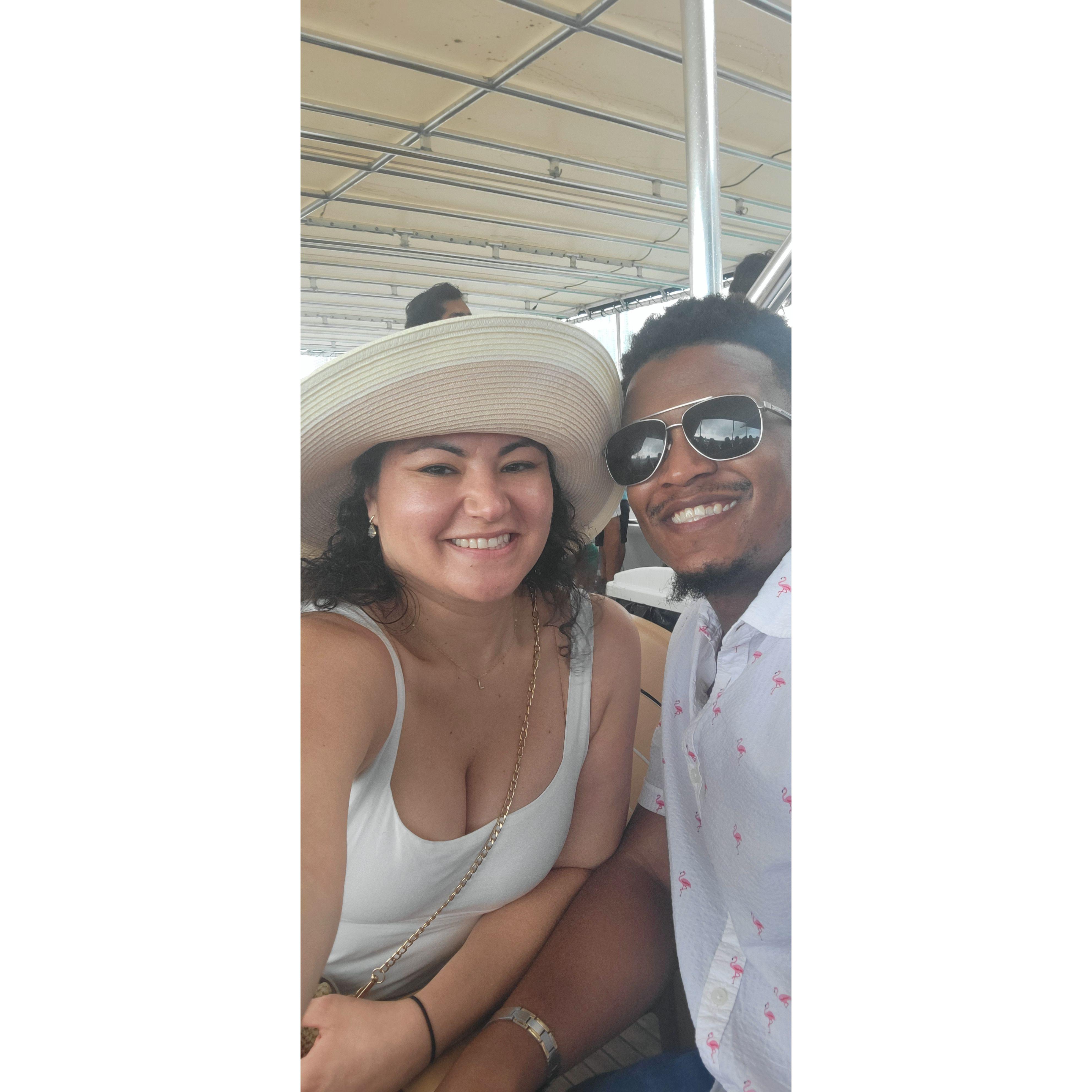 When our families met at our engagement party on a boat in Miami