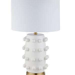 White Calderon Matte Ceramic Dimensional Dot Table Lamp