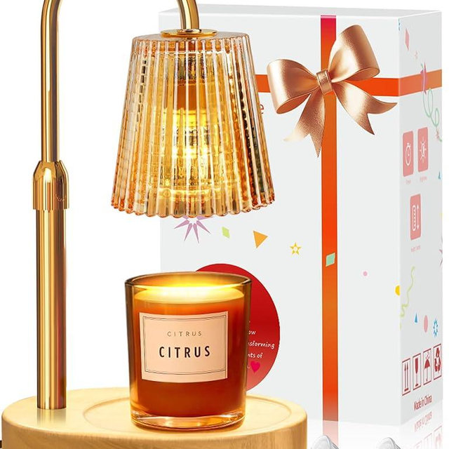 YCCZSZO Candle Warmer Lamp with Timer Dimmer Adjustable Height, Electric Wax Melts Warmer for Jar Candles, Birthday Christmas House Warming Gifts for Women Mom, New Home Bedroom Decor with 2 Bulbs