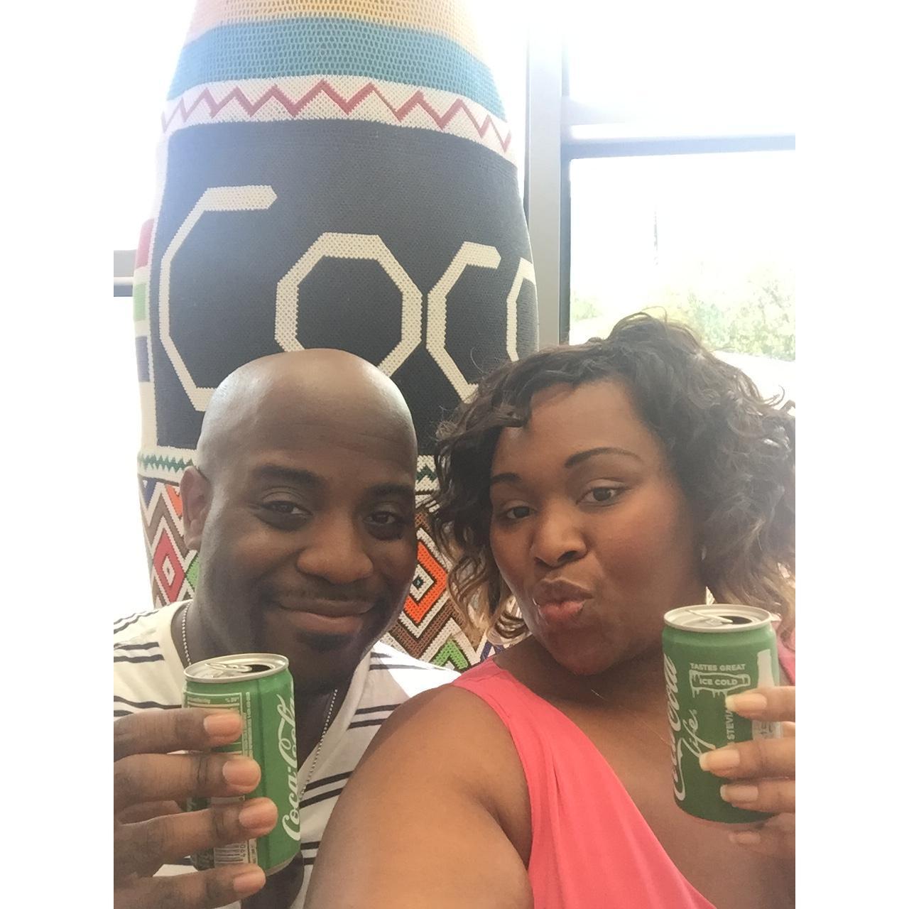 Having a fresh Coca Cola at the World of Coca Cola in Atlanta, GA -May 2017