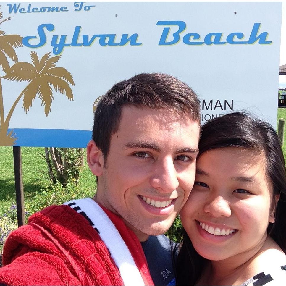 The first time the couple went the beach together in La Porte