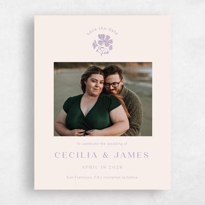 Lilac, Purple Wedding Save the Date - Tiburon Photo