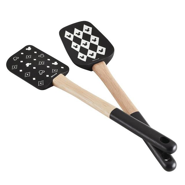Prestige Disney Monochrome Mickey Mouse Silicone Spatula Set - Spatula & Silicone Kitchen Utensil Set of 2, 30cm, Black & White