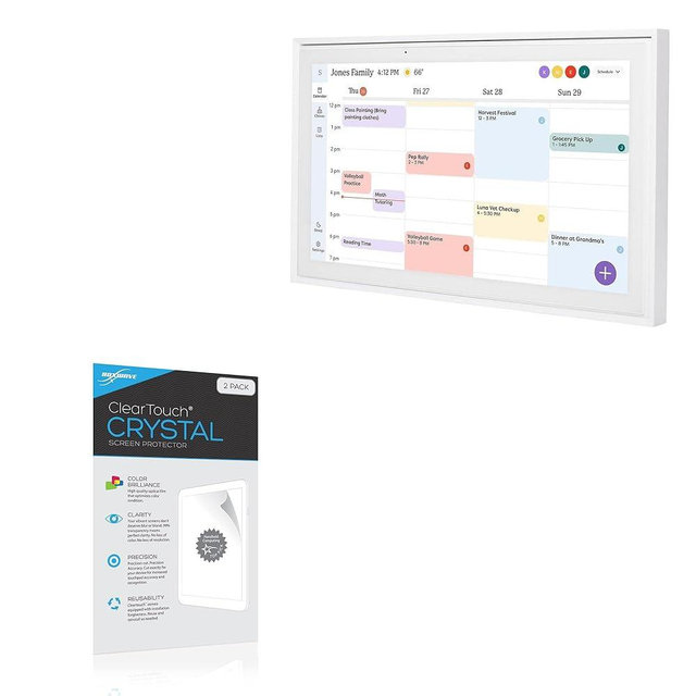 BoxWave Screen Protector Compatible with Skylight Calendar (15 inch) - ClearTouch Crystal (2-Pack), HD Film Skin - Shields from Scratches