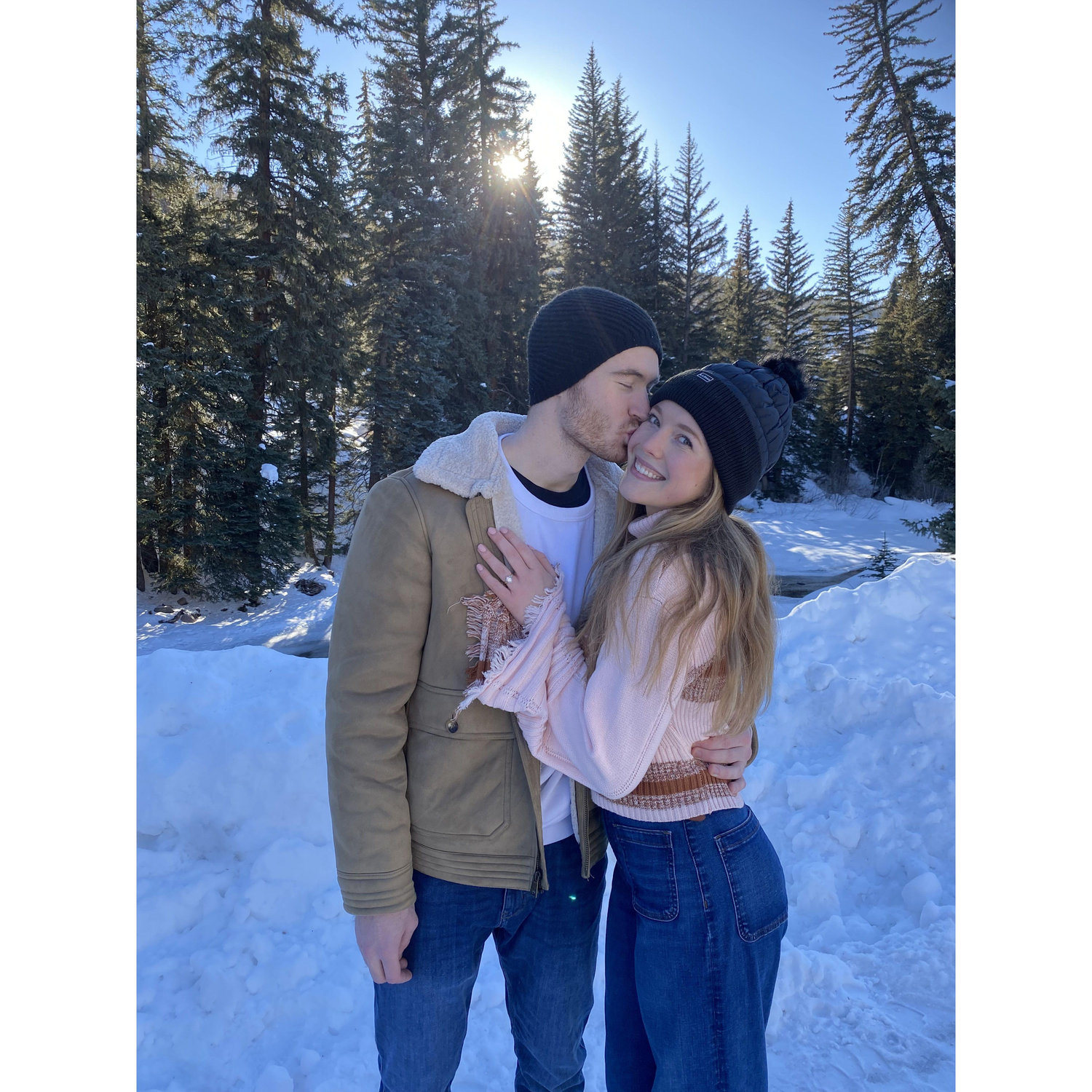 We had pictures taken right after the proposal! This was one we took to show all of our friends and family.
