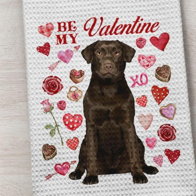 Dog Towel, Chocolate Lab Towel, Labrador Towel, Chocolate Labrador, Kitchen Towel, Dog Kitchen Towel, Waffle Weave Towel, Hand Towel