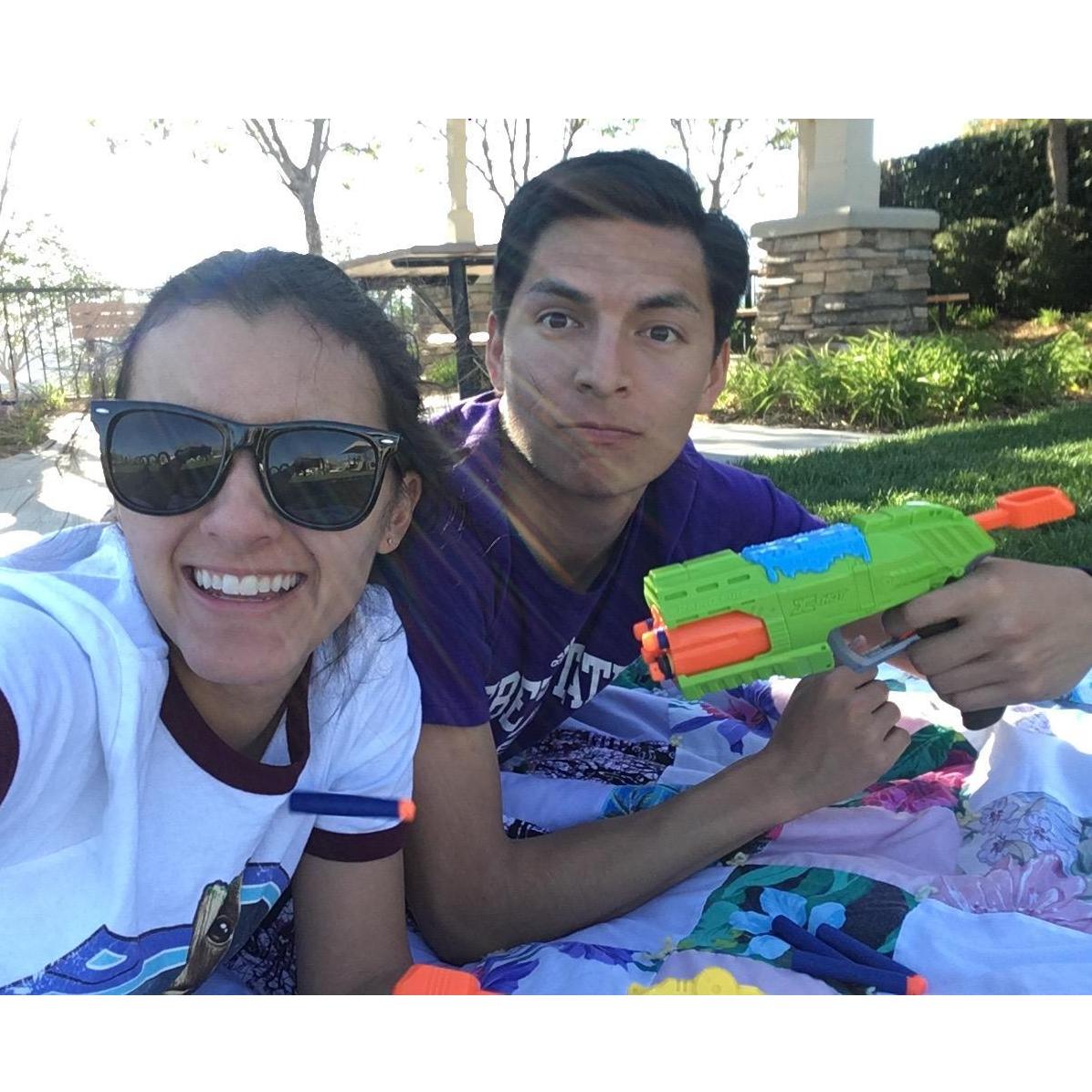 Nerf practice at the park
March 2018