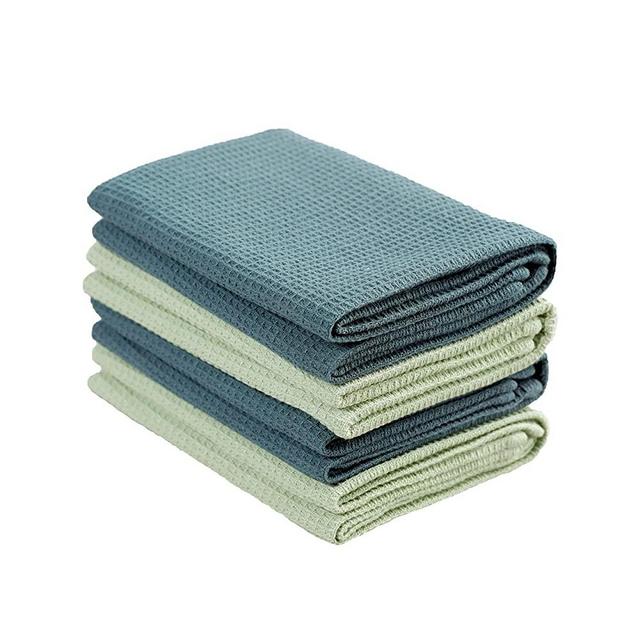 PY HOME & SPORTS Dish Towel Set, 100% Cotton Waffle Weave Kitchen Towels 4 Pieces, Super Absorbent (17 x 25 Inches, Set of 4)