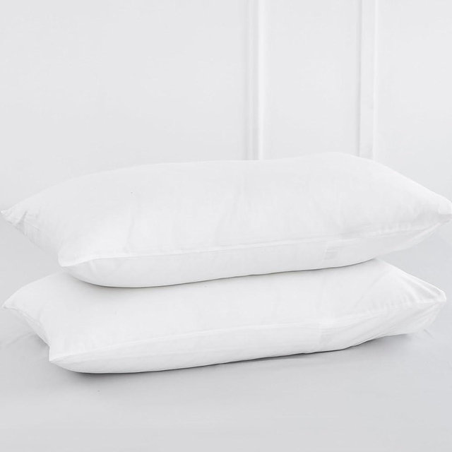 MooMee Bedding Pillowcases Pack of 2 100% Washed Cotton Linen Like Textured Breathable Durable Soft Comfy (Solid Off White, Standard)