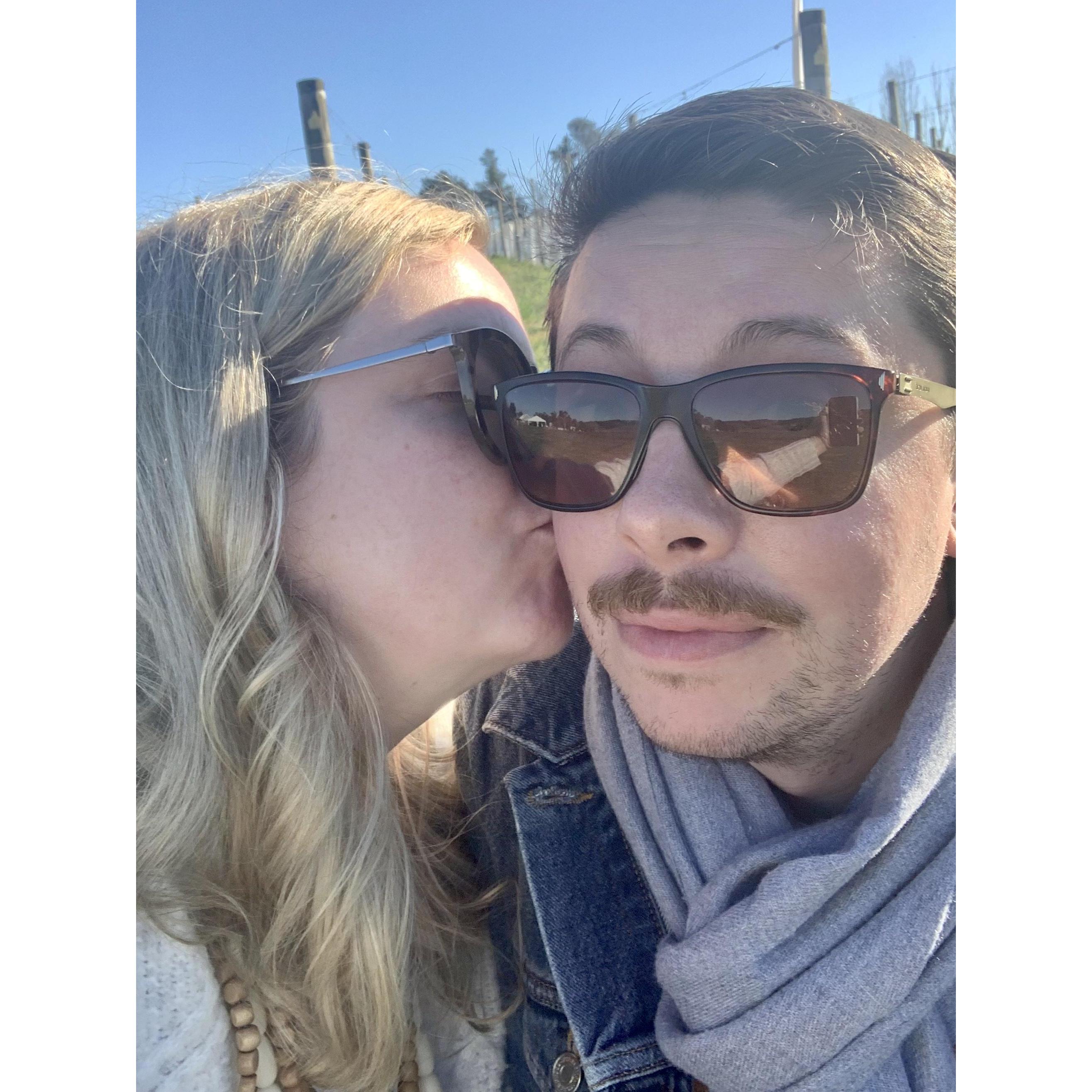 Picnic lunch at Swinging Bridge winery in Orange to celebrate our 5 year anniversary - August 2020
