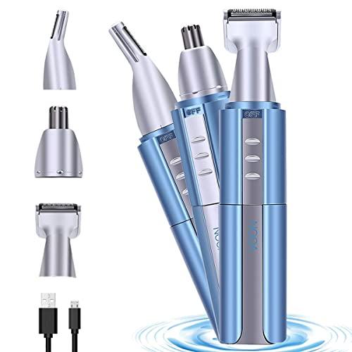 NOOA Ear Nose Hair Trimmer for Men Women USB Rechargeable Electric Facial Hair Trimmer with Dual-Edge Stainless Steel Blades,Professional Waterproof for Nose Ear Eyebrow Beard