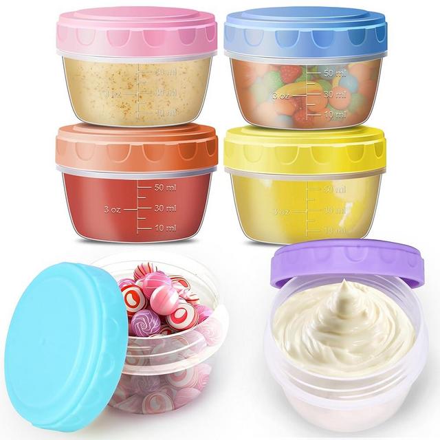Salad Dressing Container - 6 Pack *2oz Condiment Containers with Lids, Reusable Sauce Containers, Dipping Sauce Cups with Leak-Proof Twist top Lids, BPA-free Small Food Storage Containers for Snacks