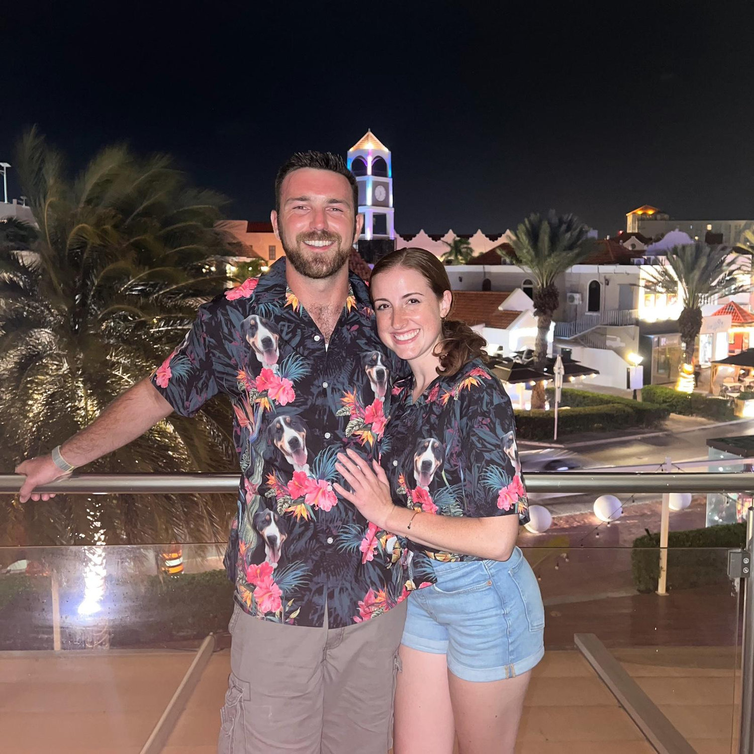 Matching Dakota shirts, Aruba. 2023
