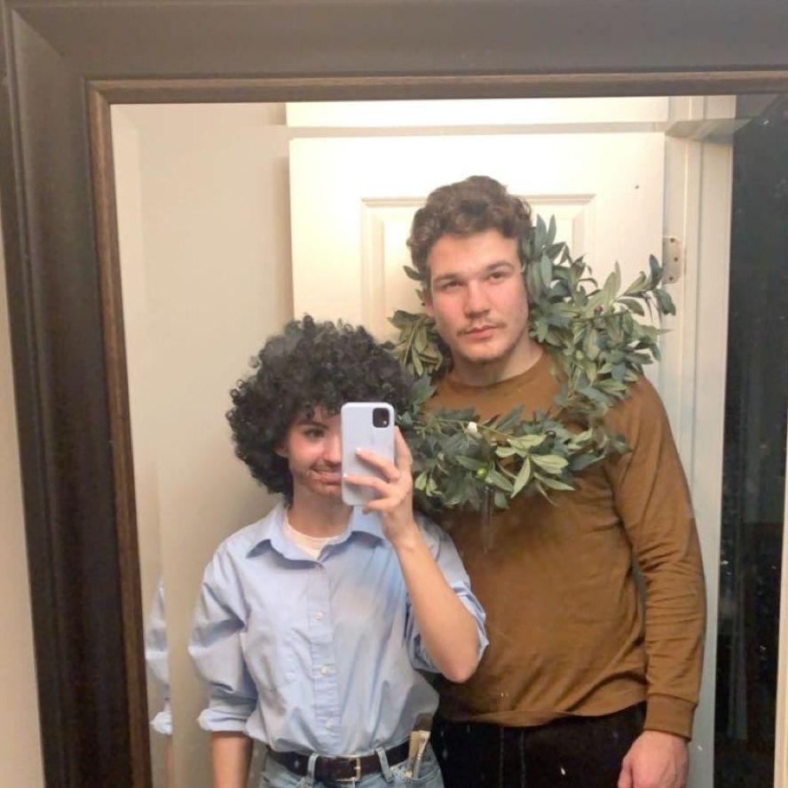 2nd Halloween together: Bob Ross & a "Happy Little Tree"