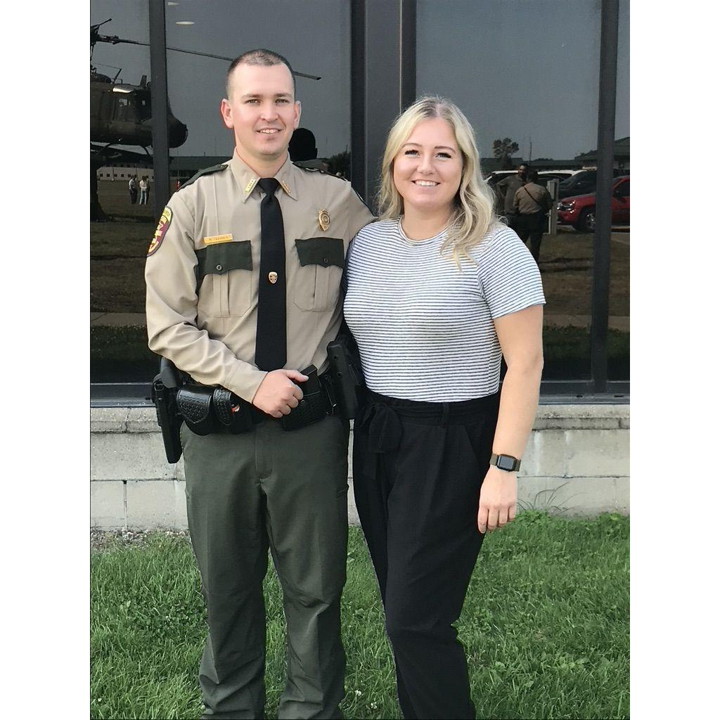 Matt's pinning ceremony after completing training to become a conservation officer September 2022