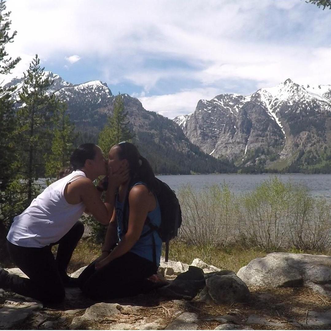 First kiss as an engaged couple!