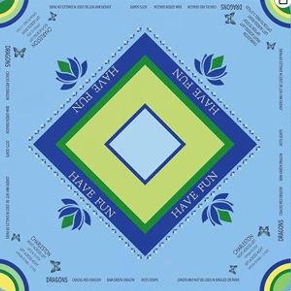 Ocean Blue Mahjong Mat with Lotus & Butterfly Artwork - 32.4x32.4 Inch Hand-Painted Style Rubber Mat, Waterproof Surface, Anti-Slip Foldable Design for Asian-Themed Game Nights (Marine Blue)
