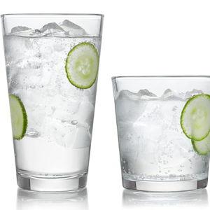 Libbey Preston Tumbler and Rocks Glass Cups Set, All Purpose Everyday Drinking Glasses Set of 16, Glassware Drinking Glasses for Birthdays, Dinners
