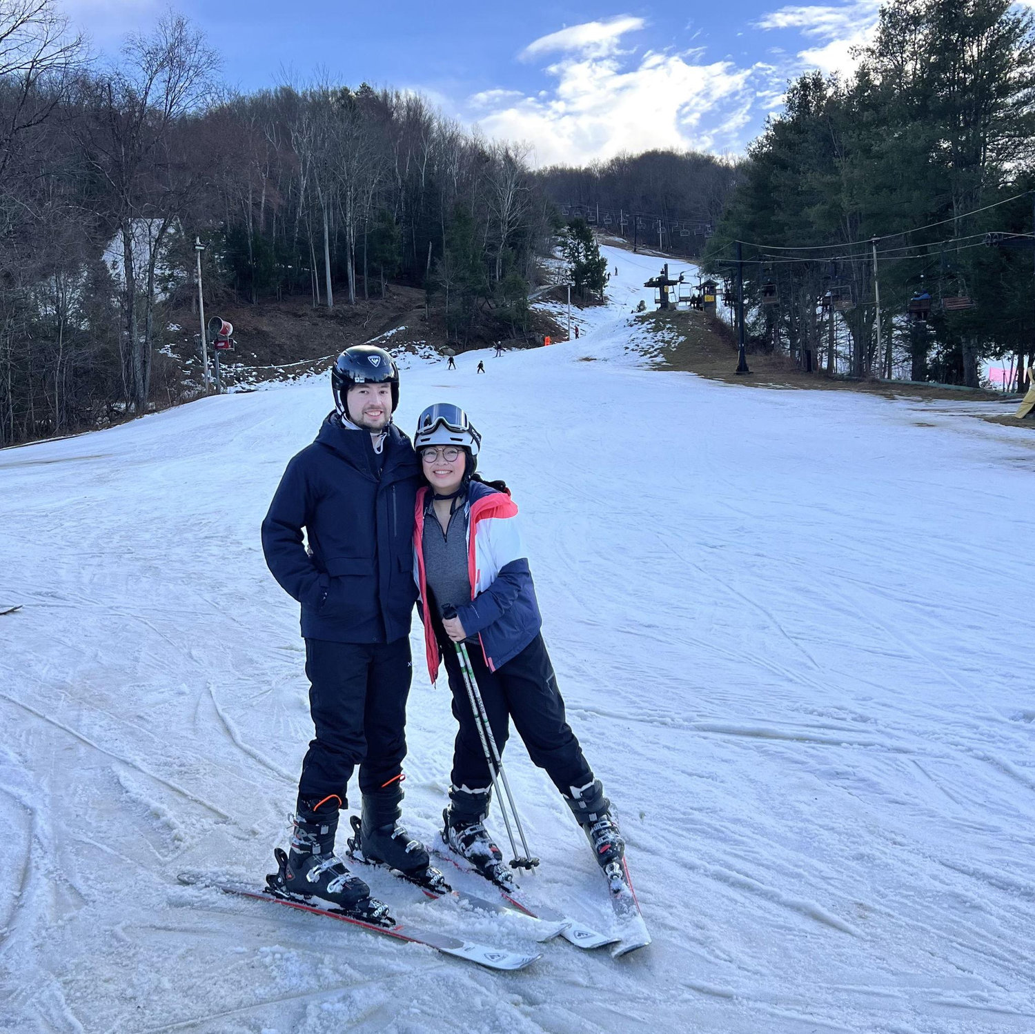 Vi took Luke skiing with her friends before her big MOVE!