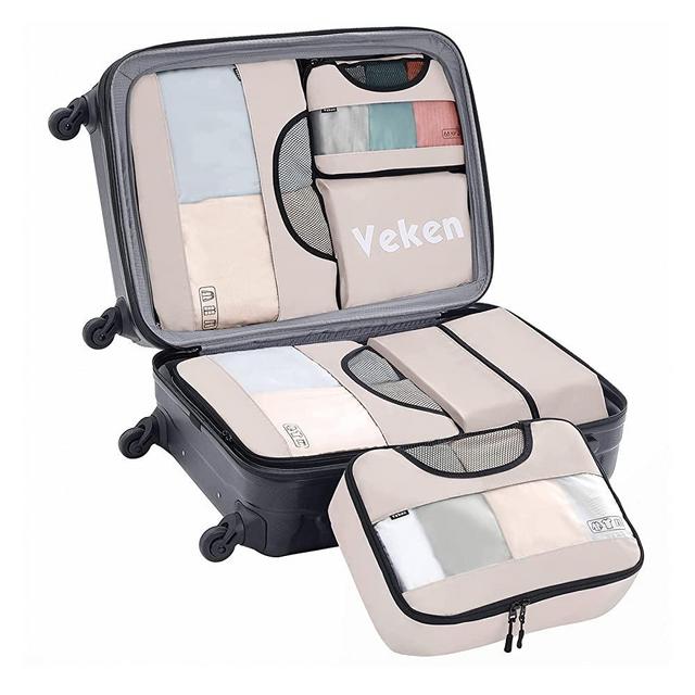 6 Set of Various Colored Packing Cubes in 4 Sizes (Extra Large, Large, Medium, Small), Veken Packing Cubes for Travel Accessories Travel Essentials, Luggage Organizer Bags for Carry on Suitcases
